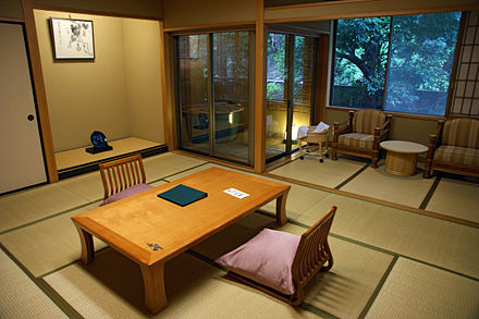 - Căn phòng được trải hoàn toàn bằng chiếu tatami tại Ryokan Nhật Bản -